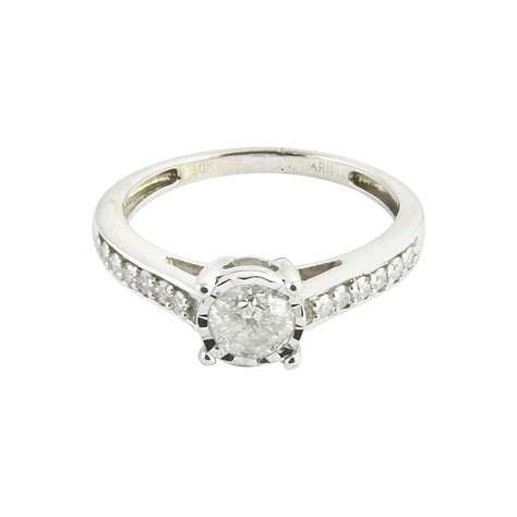 10 Karat White Gold Diamond Engagement Ring For Sale At 1stDibs 03