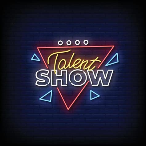 Neon Sign Talent Show With Brick Wall Background Vector 12671845 Vector