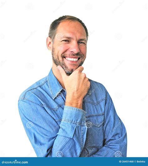 Smiling Man In Denim Shirt Stock Photo Image Of Intelligence 26451468