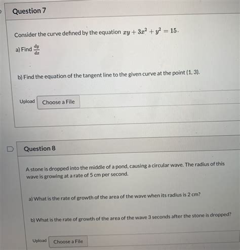 Solved Question 7 Consider The Curve Defined By The Equation