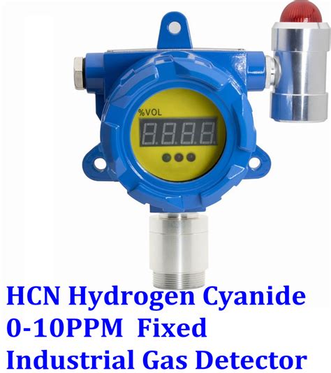 Hcn Hydrogen Cyanide Fixed Gas Detector With Display Alarm Industrial