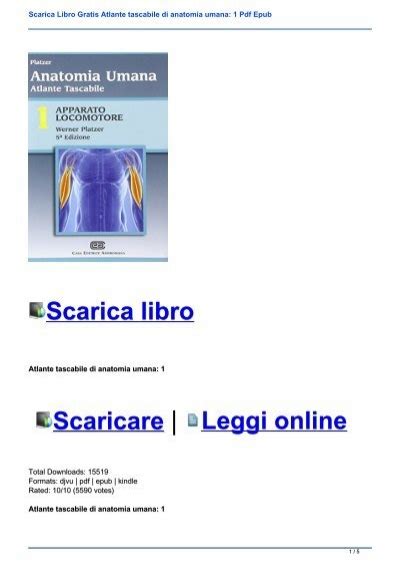 Scarica Libro Gratis Atlante Tascabile Di Anatomia Umana 1 Pdf Epub