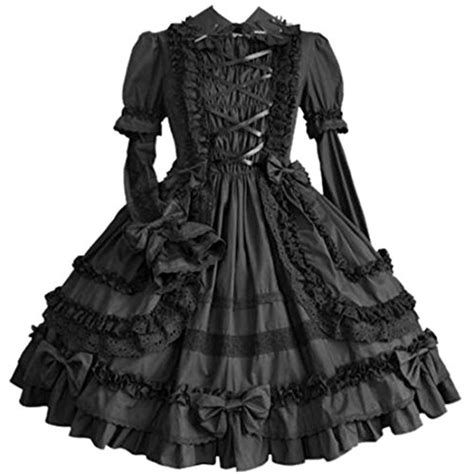 Partiss Women Long Sleeve Multi Layer Sweet Lolita Gothic Lolita Dress