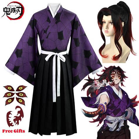 Anime Demon Slayer Kokushibo Cosplay Fantasia Kimetsu No Yaiba