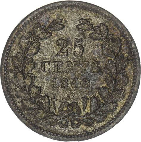 The Netherlands 25 Cent 1848 Zonder Punt Willem II Catawiki