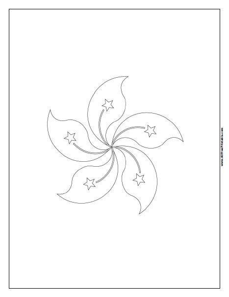 Print Hong Kong Flag Coloring Page Free Printable