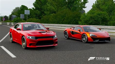 Forza Drag Race Dodge Charger Srt Hellcat Vs Mclaren S Coupe