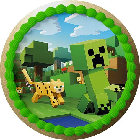 OPŁATEK NA TORT MINECRAFT 20cm WZORY TEKST 13854400508