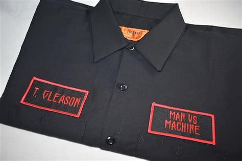 Mechanics Shirt Name Patch Custom Embroidered Work Shirt Etsy