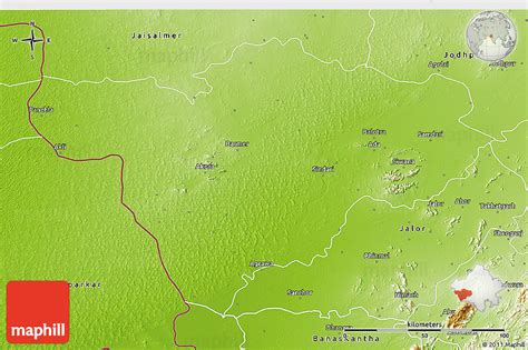 Physical 3D Map of Barmer