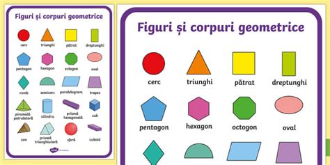 Formele geometrice | Planșă cu diferite dimensiuni