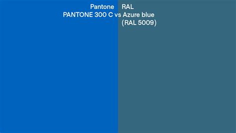 Pantone 300 C Vs RAL Azure Blue RAL 5009 Side By Side Comparison