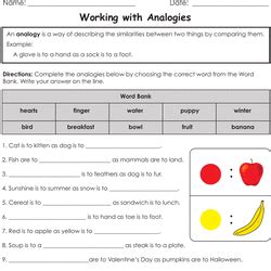 Printable Analogy Worksheets Education Worksheets Library