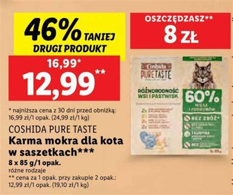 Promocja Coshida Pure Taste Karma Mokra Dla Kota W Saszetkach X G W Lidl