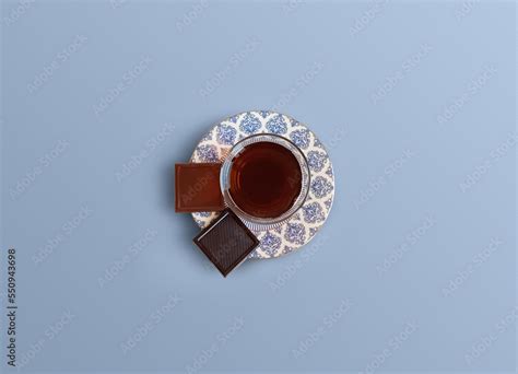 Turkish Tea And Chocolate Isolated Happy Ramadan Happy Kurban