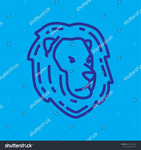 Lion Line Art Logo Template Design Stock Vector Royalty Free