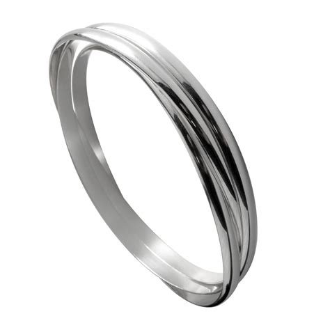 Triple Russian Sterling Silver Bangles Heavy Gram