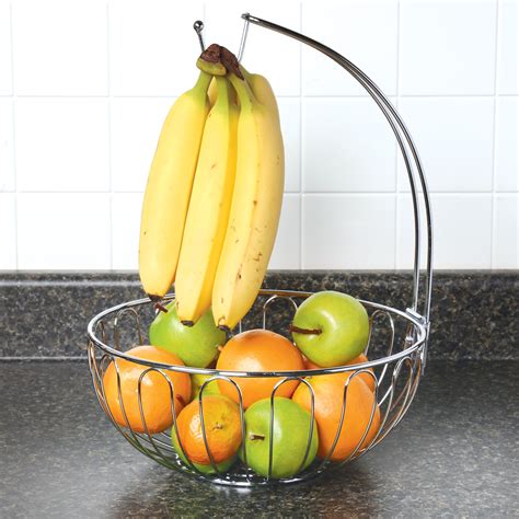 Culinaire Wire Fruit Basket With Banana Hanger Countertop Food