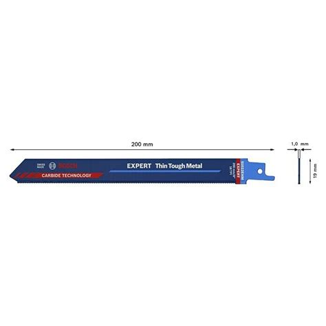 Bosch Expert Hoja De Sierra De Sable Thin Tough Metal Largo 200 Mm