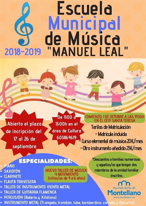 La Escuela Municipal De M Sica Manuel Leal Abre El Plazo De