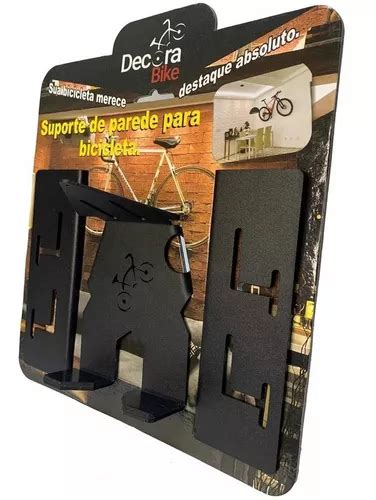 Suporte De Parede Bicicleta Decora Bike Horizontal Pendurar Cor Preto