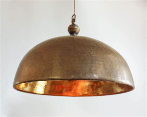 Dome Brass Pendant Lamp Shade Hammered Brass Kitchen Island Lighting ...