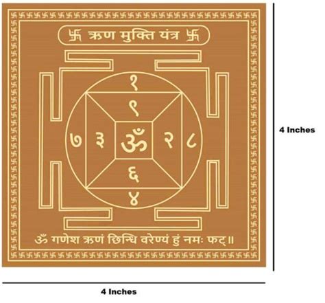 X Highly Energized Brown Copper Rin Mukti Yantra For Relief From Debt