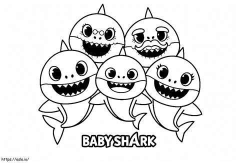 Baby Shark Family coloring page