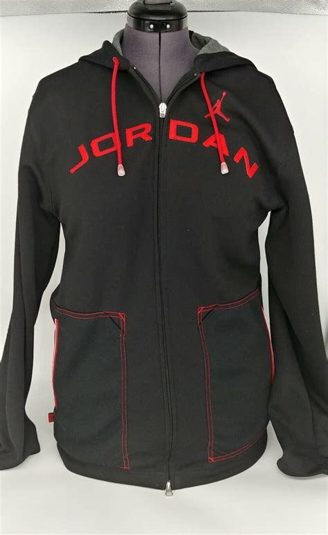 Nike Jordan Jumpman Full Zip Hoodie Black & Red for M… - Gem