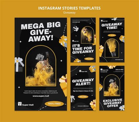 Premium PSD | Giveaway instagram stories template design