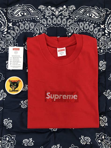 Supreme X Swarovski Box Logo Tee R Supremeresell