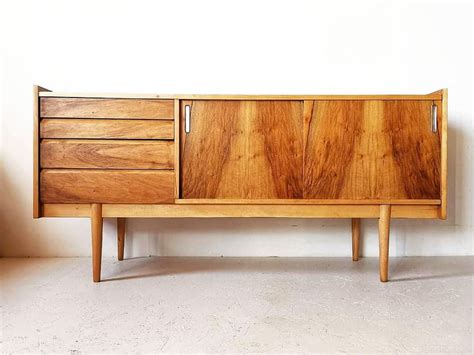 Sideboard In Walnut Veneer Bytomskie Zaklady Edition Mid Century