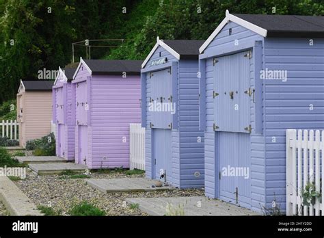 Pale Coloured Beach Huts Hi Res Stock Photography And Images Alamy