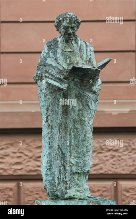 rabanus maurus   statue  mainz rhineland palatinate germany