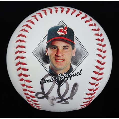 Omar Vizquel Signed Indians Logo Commemorative Baseball Jsa