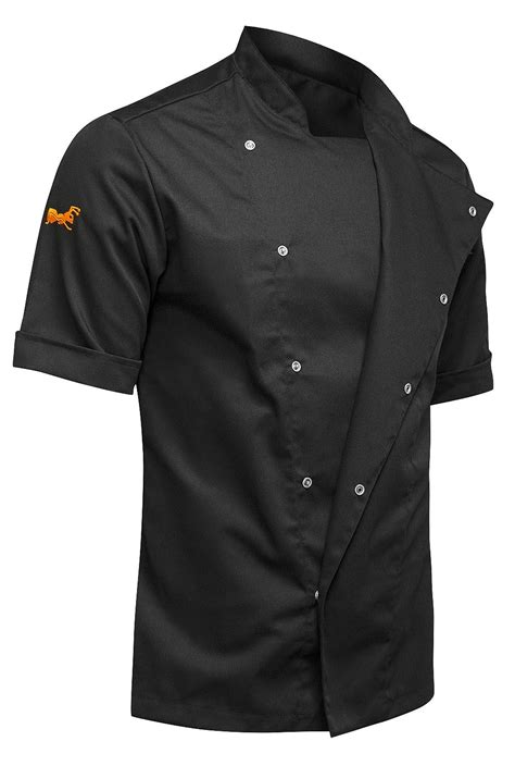 Strongant Chaqueta Cocinero De Manga Corta Uniforme De Chef Hombre