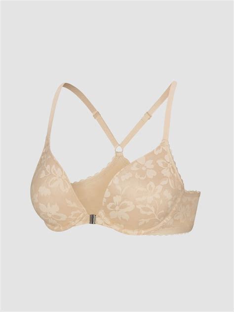 Lavish Lace Front Closure Push Up Bra In Nude SAVAGE X FENTY