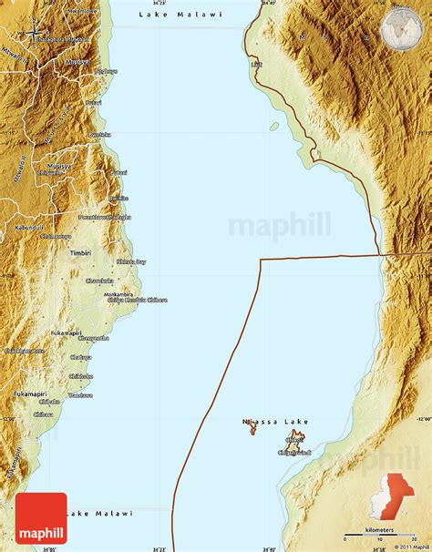 Physical Map Of Lake Malawi