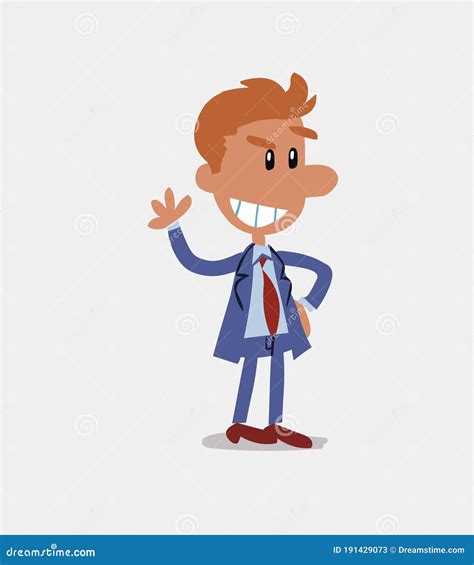 Business Man Waving While Smiling Stock Vector Illustration Of