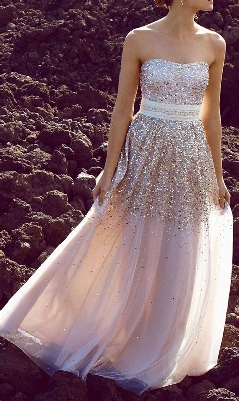 Real Custom Sexy Sweetheart Prom Dresses Sequin Modest Strapless Long