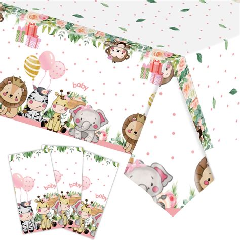 Pink Jungle Birthday Party Decor Animal Tablecloth Cups Plate Wild One