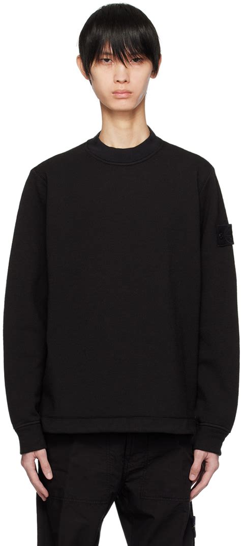 Black Ghost Piece Sweatshirt By Stone Island On Sale