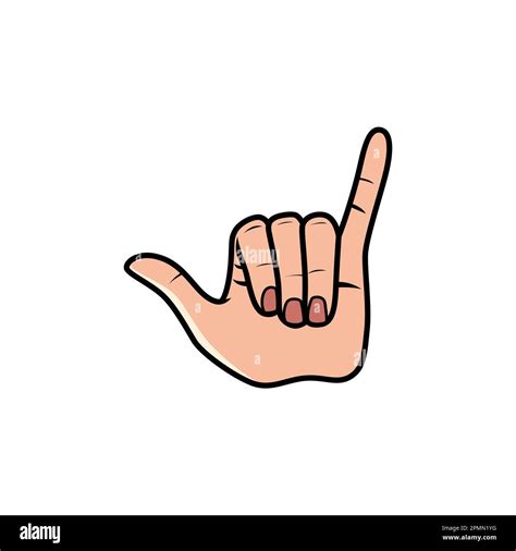 Shaka Hand Sign Isolated On A White Background Icon Vector