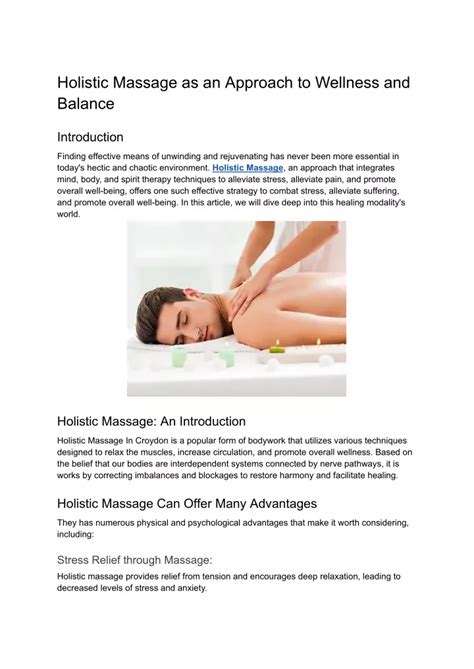 Ppt Holistic Massage As An Approach To Wellness And Balance Powerpoint Presentation Id 12287585