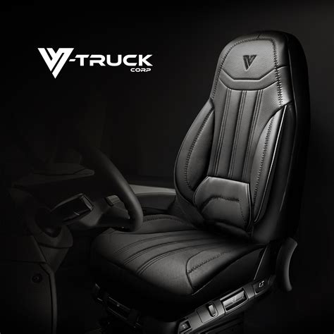 Leather Truck Seat Cover Full Black V Truck