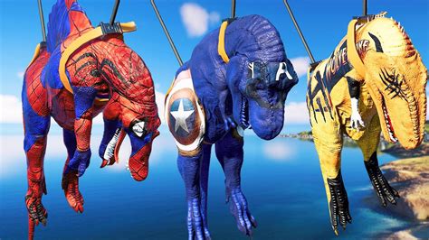 Jurassic World Evolution Spiderman Spinosaurus Captain T Rex