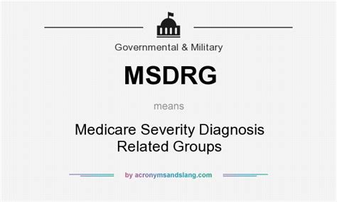 MSDRG Medicare Severity Diagnosis Related Groups In Government