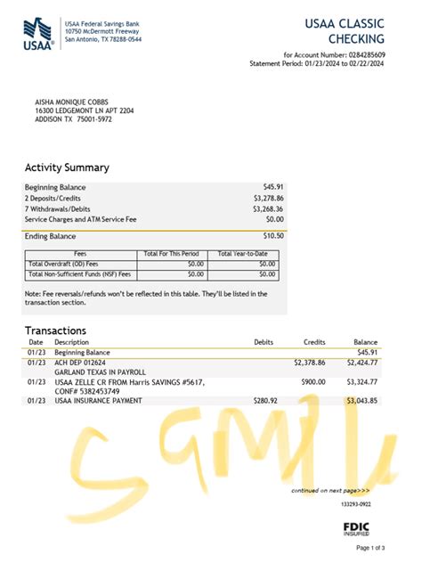 Usaa Classic Checking Sample Pdf