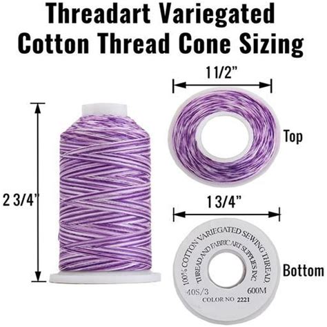 Multicolor Cotton Thread Set 15 Variegated Spools 600 Meters