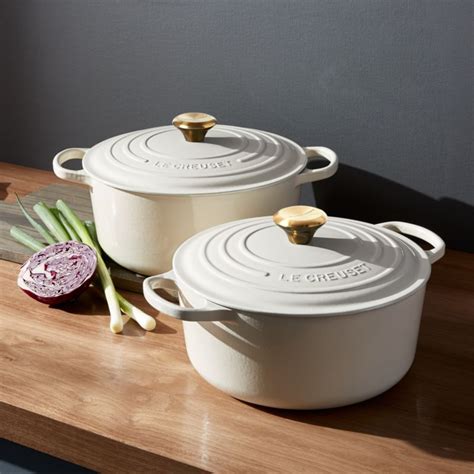 Shop Le Creuset Signature Round Cream Dutch Ovens With Lid Revered